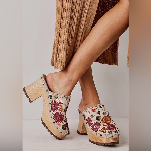 Free People Shoes - Free People Garden Party Embellished Clogs